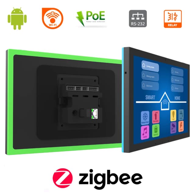 Panel de control para hogar inteligente Android de 10,1 pulgadas con pantalla táctil, 4 GB de RAM, wifi 6, RJ45, PoE, RS232, RS48, software no incluido.