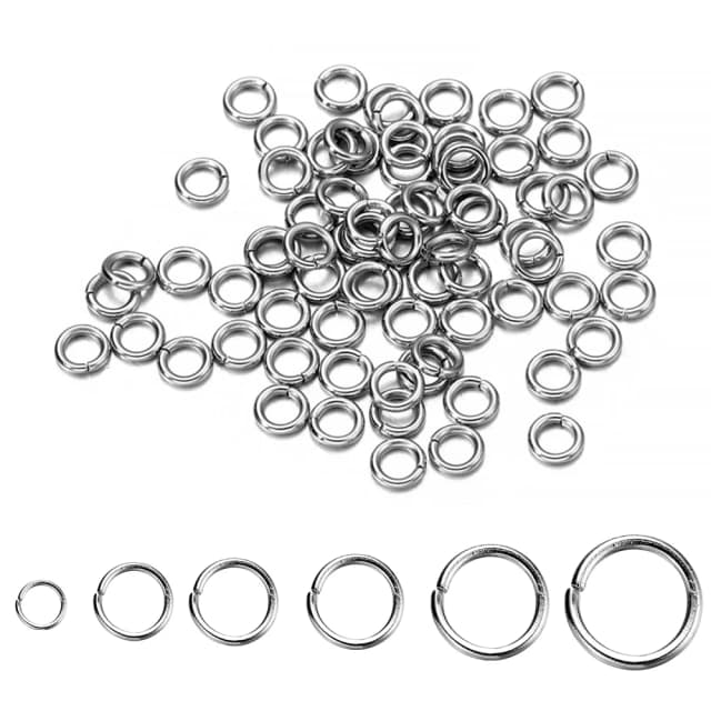 200 Piezas de Anillos Abiertos de Acero Inoxidable de 3-10 mm, Anillos de Salto, Conectores para Fabricación de Joyería DIY, Accesorios