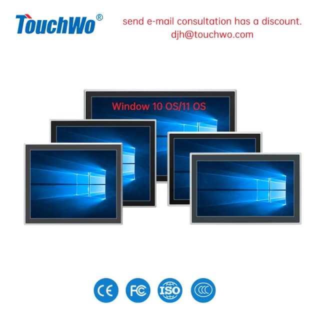Panel de pantalla táctil Industrial de 15-23,8 pulgadas, carcasa de aluminio integrada frontal Ip65, Panel Industrial todo en uno