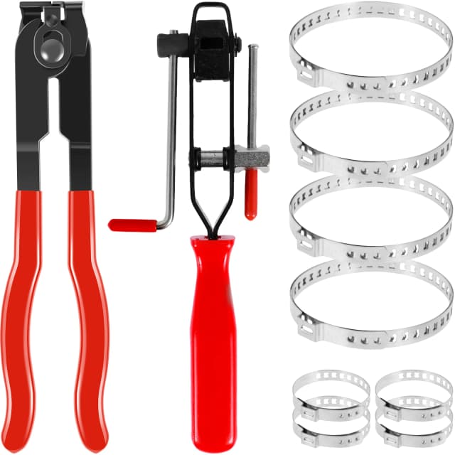 Juego de alicates de abrazadera de bota de junta CV, Kit de herramientas de bandas de coche de acero inoxidable, alicates profesionales para amarre de bota de oreja o abrazaderas de bota CV para automóvil