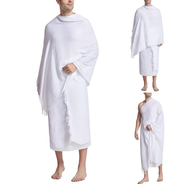 Toalla peregrinación Ihram para ropa árabe Mecha Hajj, disfraces adoración oración islámica Ramadán para hombres, chal Jubba Thobe