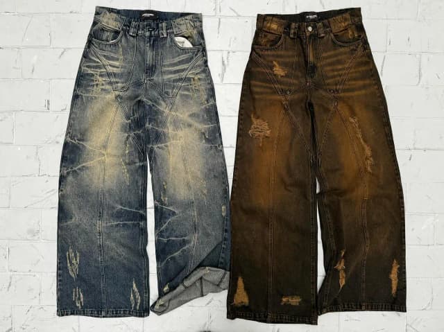 Pantalones vaqueros Y2k Retro desgastados de cintura alta, Vaqueros holgados Punk Hip Hop para hombres y mujeres, pantalones vaqueros rectos de pierna ancha, ropa de calle holgada