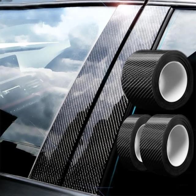 Tira protectora adhesiva 3D de fibra de carbono para coche, alféizar de puerta de coche, espejo lateral, cinta antiarañazos, película protectora impermeable