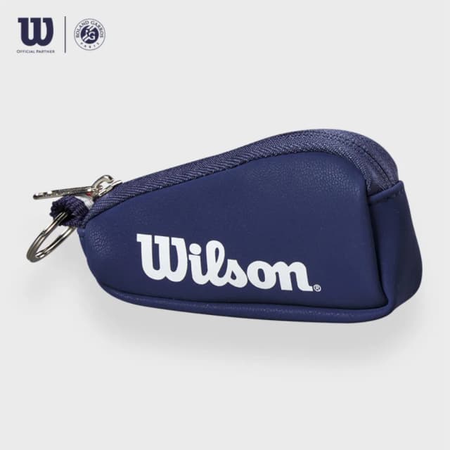 Wilson 2024 ROLAND GARROS LLAVE CHAIN BAG Francés abierto naranja blanco portátil Mini tenis paquete de llaves RG
