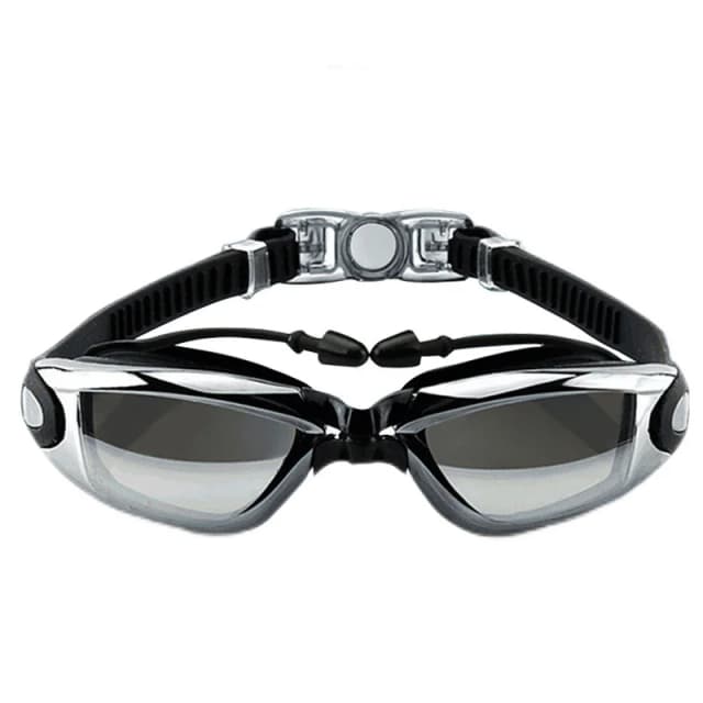 Gafas de natación para hombres y mujeres, gafas de natación con tapón para los oídos, gafas profesionales de silicona para buceo en piscina, protección UV antiniebla impermeable