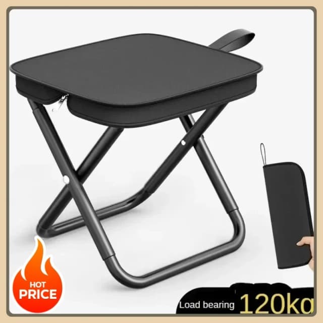 Taburete de pesca ultraligero, silla plegable para acampar pícnic al aire libre, asiento de viaje portátil, silla plegable cómoda de llevar.