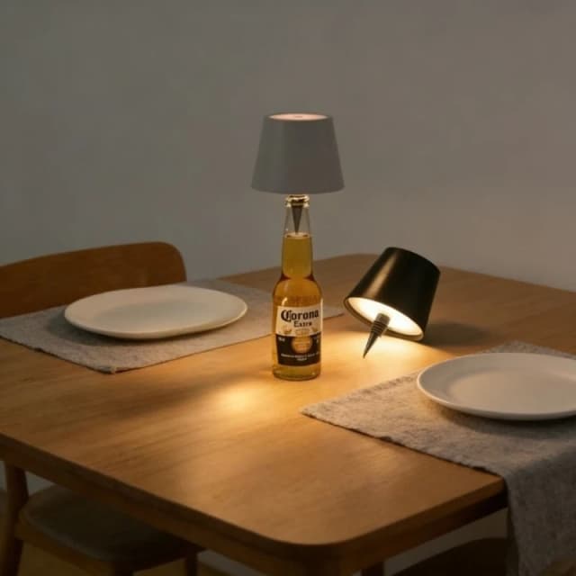 Lámpara de Mesa LED Inalámbrica con Forma de Botella, Táctil, Regulable, 3 Colores, Luz Nocturna para Bar, Decoración de Vino, Lámpara de Escritorio