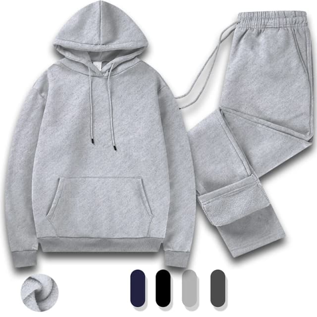 Chándal para hombre, conjunto de 2 piezas, ropa deportiva grande y alta de manga larga con capucha, trajes elásticos para entrenamiento en gimnasio