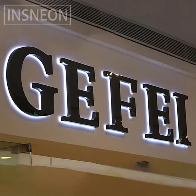 Letrero con logotipo acrílico personalizado para letras de empresa, logotipo de 12v, letra de letrero de pared 3d iluminada con Led