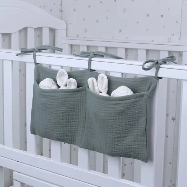 Bolsa de pañales junto a la cama con estampado de dibujos animados para bebé, bolsa de almacenamiento de pañales desechable, bolso para bebé, niños y niñas, bolsa colgante con carrito para biberones, nuevo