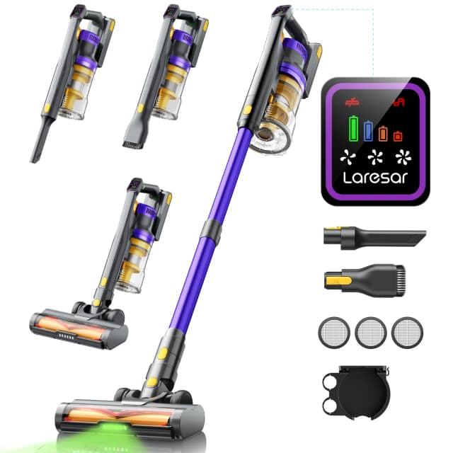 Laresar X11 draadloze stofzuiger 550 W 55 KPA zuigkracht Handheld Smart Home stofbeker 60 minuten looptijd 3-delige Hepa-filterset