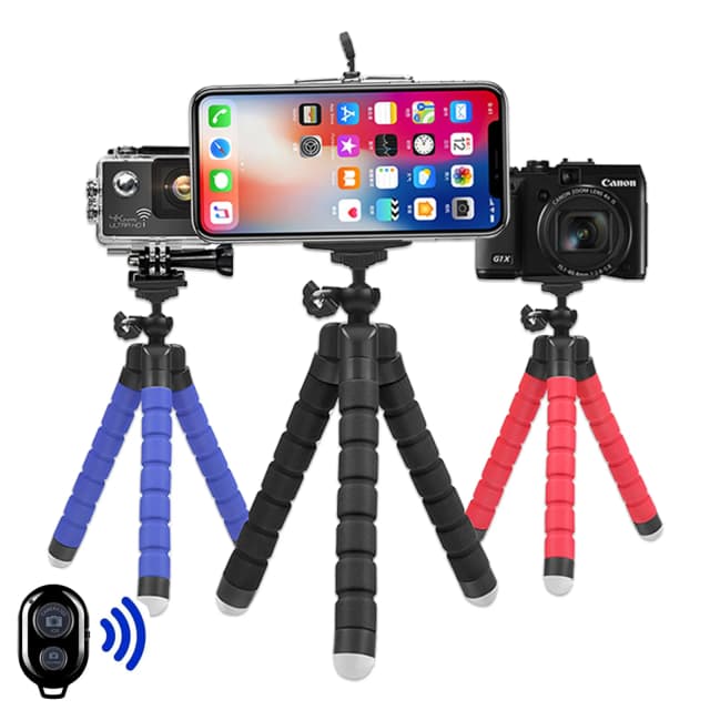 Para Gopro Hero 11 10 9 8 7 negro MAX Flexible Mini pulpo trípode accesorios para Go Pro 6 5 YI Eken SJCAM DBPOWER AKASO trípodes