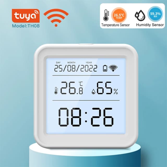 Tuya Zigbee/WiFi Sensor de temperatura y humedad higrómetro termómetro hogar inteligente aplicación Smart Life compatible con asistente de Google Alexa