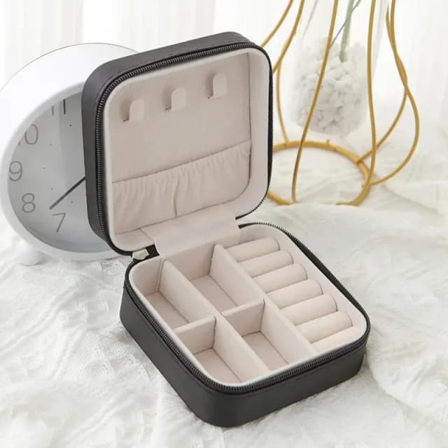 Caja de almacenamiento de joyería portátil, caja de joyería para pendientes, collar, anillo, Mini estuche de exposición de joyería en capas, 1 ud.