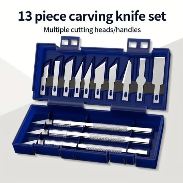 13 Uds. Cuchillo para tallar Metal, bolígrafo, sello artístico, corte Manual, combinación de recortes de papel, dispositivo antideslizante, herramienta de reparación de precisión DIY