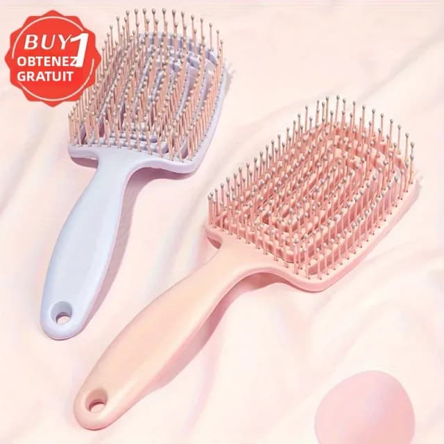 2 unids/set peine de peluquería curvo grande peine de peinado esponjoso peine de pelo desenredante hueco para cabello húmedo o seco