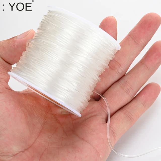 IYOE-cable elástico de 0,5-1,5mm, hilo elástico transparente para fabricación de joyería, pulsera Diy, collar, accesorios con cuentas