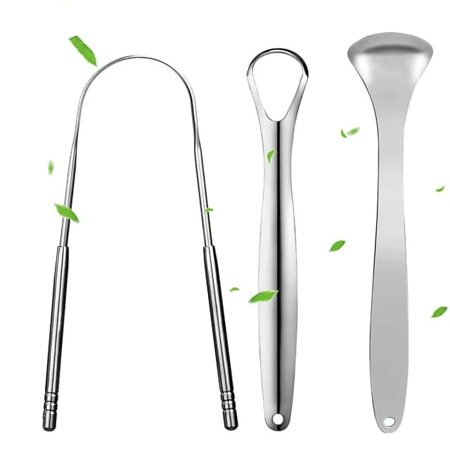 Limpiador raspador de lengua de Metal Premium 1 uds/3 uds para adultos y niños, cepillos raspadores de lengua portátiles de acero inoxidable para quitar