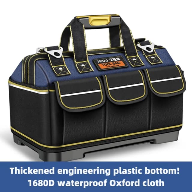 Bolsa de herramientas multifuncional, bolsa impermeable de lona Oxford de gran capacidad, bolsa gruesa resistente al desgaste para reparación de herramientas, bolsa de electricista