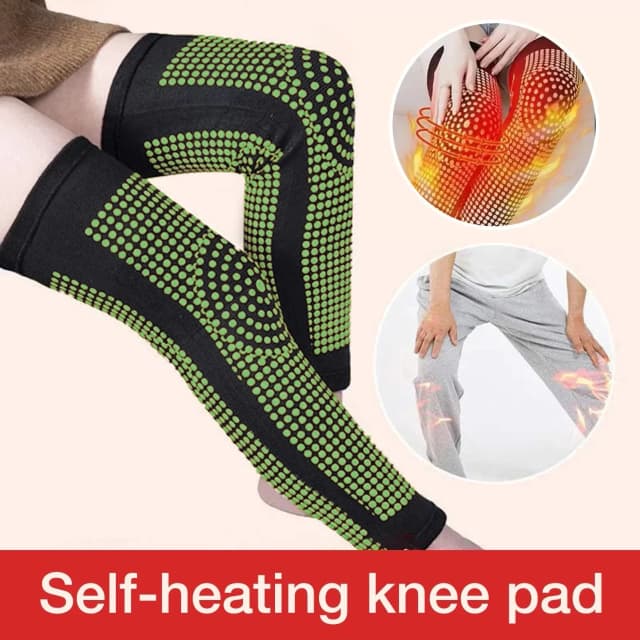 Almohadillas de rodilla con calefacción de punto de par, soporte para rodilla deportiva, soporte de rodilla para artritis, recuperación de alivio del dolor unisex