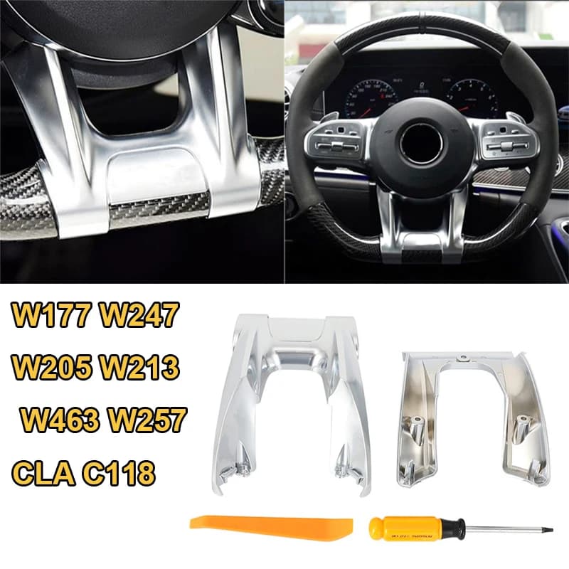 Nueva cubierta embellecedora inferior de volante plano 2019-2020 para Mercedes Benz AMG Sport Clase A W177 W247 W205 W213 W463 W257 CLA C118