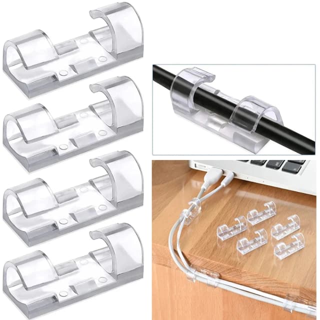 Organizador de cables, soporte para cables, gestión de cables autoadhesivo, abrazadera fija, enrollador de cables para el hogar, la oficina y el coche
