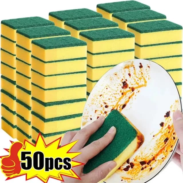 Esponja de doble cara altamente absorbente, olla de limpieza mágica, esponja para óxido, cepillo de limpieza, herramienta de limpieza de cocina