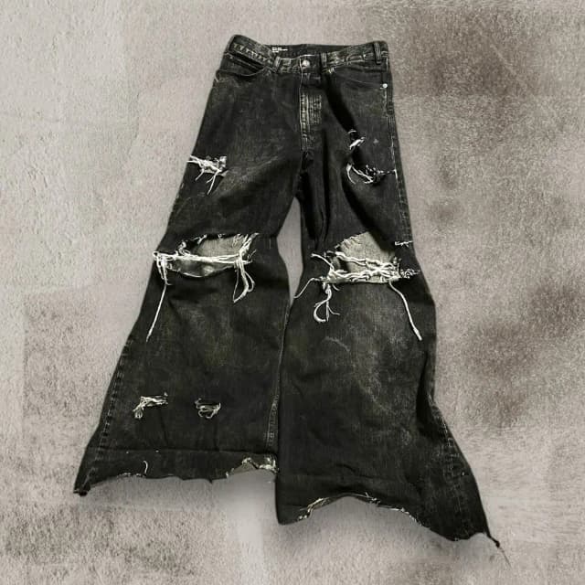2024 nuevo negro rasgado pantalones vaqueros holgados gótico Retro Y2k pantalones vaqueros hombres y mujeres Casual Hip Hop recto pantalones de pierna ancha ropa de calle