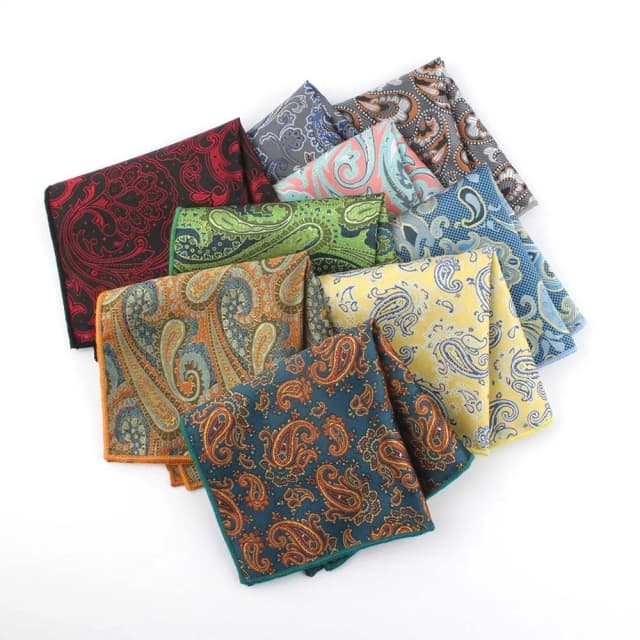 Toalla cuadrada de bolsillo de Cachemira de 24CM para hombre, pañuelo Formal de Jacquard de poliéster, accesorios para camisa, pañuelo de boda rojo marino