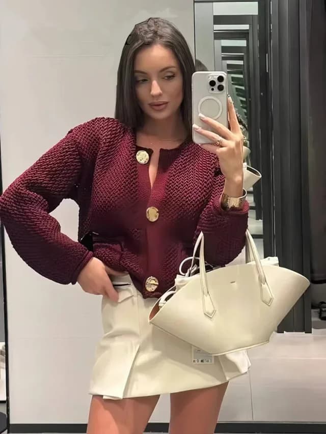 Cárdigans tejidos de otoño e invierno para mujer, suéteres holgados informales con botones, suéter de manga larga, cárdigans para mujer, abrigo, Tops para mujer