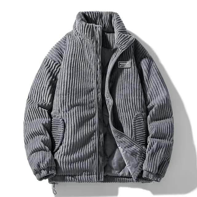 Parka de pana de invierno para hombre, Parkas acolchadas de algodón, chaqueta acolchada de otoño para hombre, abrigo cortavientos con cuello levantado Vintage coreano para hombre