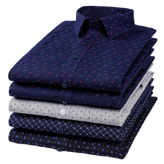 Camisas informales de manga larga de BAMBOOPLE para hombre, camisas suaves con botones de ajuste estándar y estampado a la moda para hombre, oficina, negocios, nueva AEchoice
