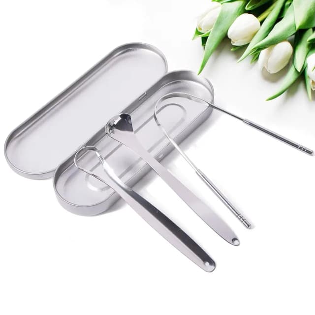 1 uds/2 uds/3 uds raspador de lengua de Metal limpiador para adultos y niños, raspadores de lengua portátiles de acero inoxidable cepillos para quitar