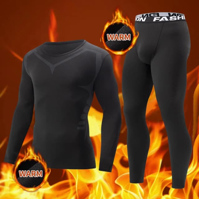 Pantalones ajustados y cálidos para hombre, traje de manga larga para otoño e invierno, pantalones de fitness, camisa para correr, yoga, deportes de atletismo, 2 piezas