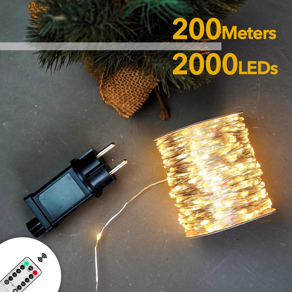 Guirnalda de luces LED de Navidad para exteriores, guirnalda de luces de hadas para jardín, árbol, decoración de fiesta de boda, 10/50/100/200 metros