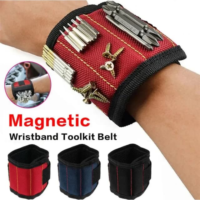 Pulsera magnética para sujetar tornillos, clavos, brocas de perforación, soporte para herramientas de muñeca, cinturones con imanes fuertes, cinco filas de diez imanes