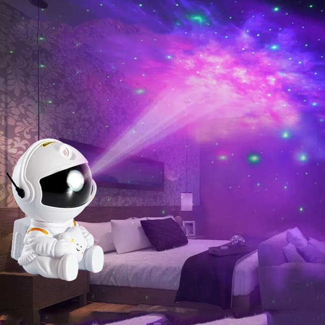 2022 Robot de luz de atmósfera con control remoto 360 °   Luz nocturna giratoria, proyector de atenuación continua, lámpara nocturna, luz roja para Selfie