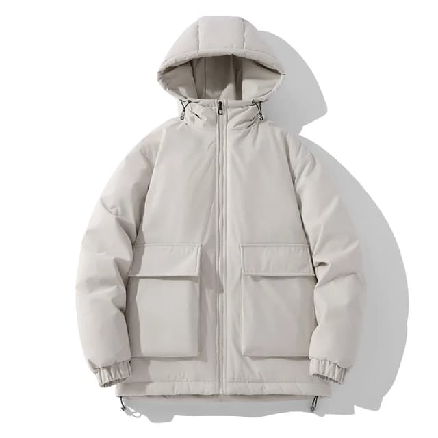 Chaqueta de algodón con capucha para hombre, juvenil y de moda, con cremallera completa, Color sólido, deportes al aire libre, informal, Retro, para otoño e invierno