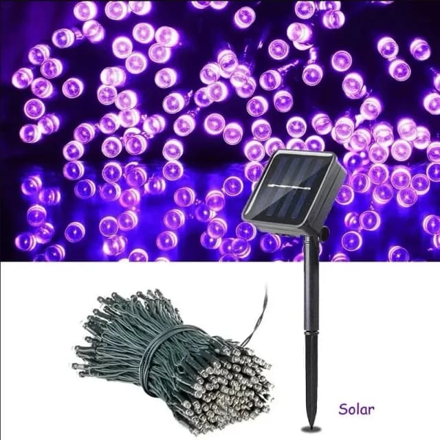 Tira de luces LED para exteriores, guirnalda de luces de hadas, impermeable, decoración de Navidad, 8 colores, jardín cálido, púrpura, RGB