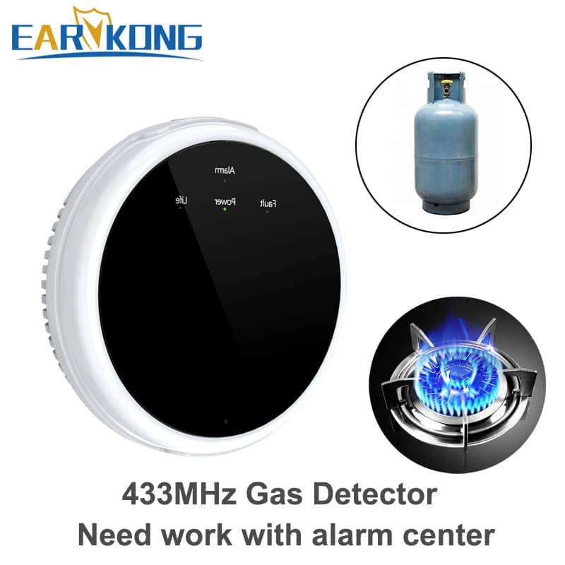 Detector de fugas de Gas inalámbrico de 433MHz, Detector de fugas de Gas, propano Combustible, butano, metano, Natural para sistema de alarma antirrobo para el hogar