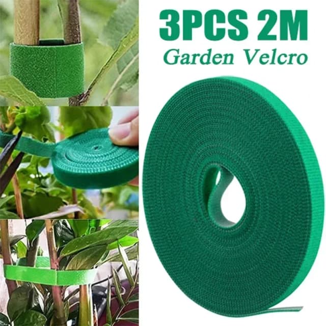 Cordel verde de nailon para plantas, lazo de gancho para jardín, envoltura de caña de bambú, accesorios de jardín, 3 rollos