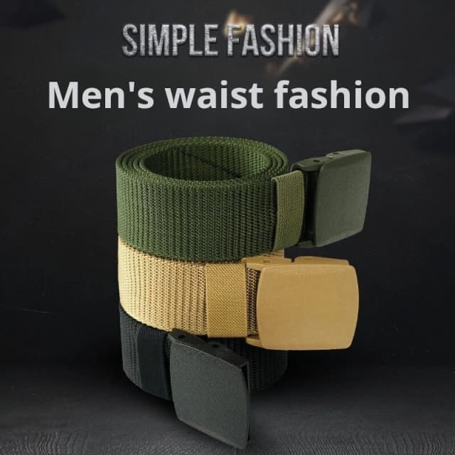 Cinturón de nailon con hebilla automática para hombre, 120 cm, para caza al aire libre, lona táctica multifuncional, cinturón de caza unisex de alta calidad