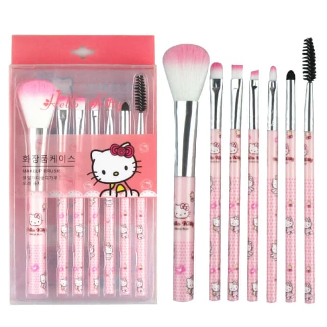 Sanrio-Juego de brochas de maquillaje, Hello Kitty Anime, joyería de moda, colorete, cejas, labios, sombra de ojos, herramientas de belleza, regalo para niñas con caja