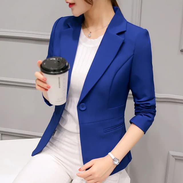 Blazer rojo de manga larga para mujer, chaquetas con bolsillos, abrigo ajustado para oficina, Tops para mujer, traje, chaqueta para mujer 2022
