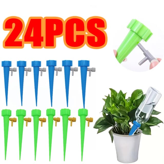 Sistema de riego automático para jardín, sistema de riego por goteo automático para plantas y flores, dispositivo de goteo de agua automático ajustable, 12 Uds.