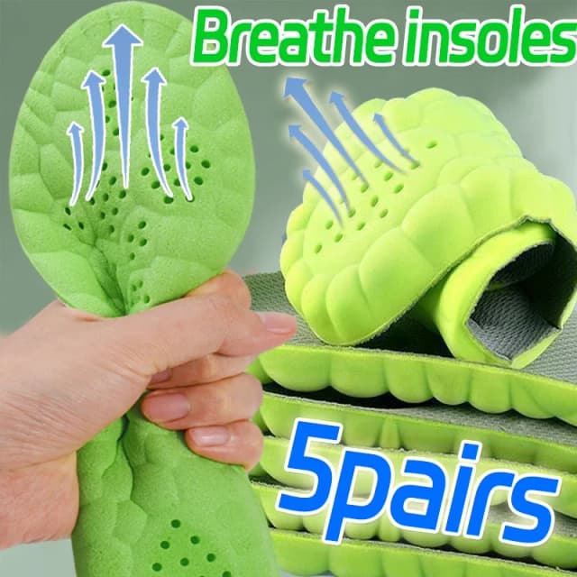 5 pares de zapatos desodorantes transpirables plantilla cojín plantilla absorción de impacto cojín hombres mujeres soporte alivio del dolor almohadillas de zapatos