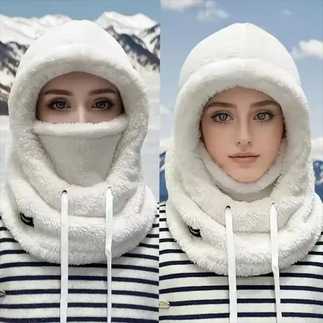 Pasamontañas térmico cálido a prueba de viento para invierno, capucha de esquí, cubierta facial para motocicleta, Polar, cubierta ajustable para el cuello para ciclismo, máscara facial completa