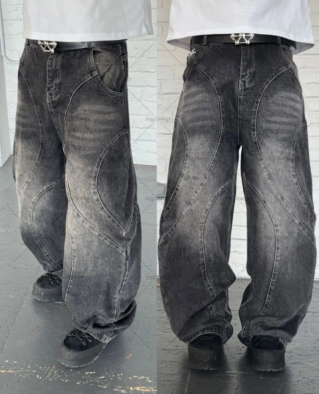 Nuevos pantalones oscuros góticos Punk de calle alta Y2K Harajuku Retro lavados desgastados pantalones vaqueros holgados hombres moda urbana pantalones de pierna recta