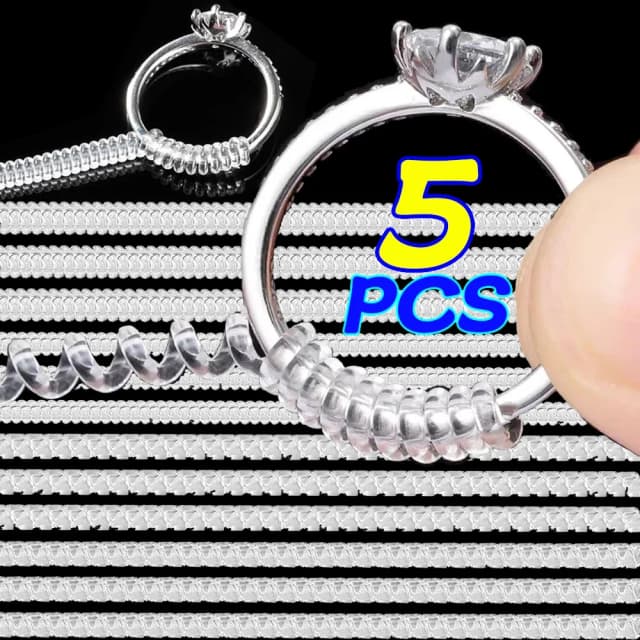 Anillo de ajuste, herramientas reductoras de tamaño Invisible, anillos con resorte en espiral, ajuste de tensor transparente, herramienta de redimensionado, protector de joyería