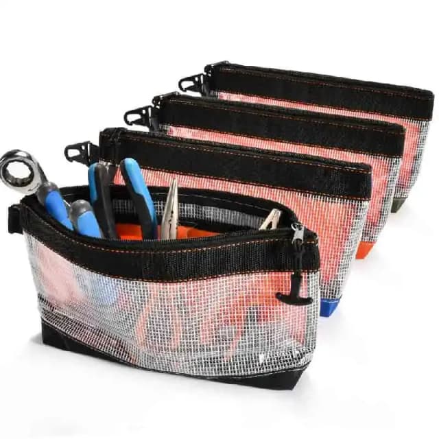 Bolsa organizadora multifunción impermeable de PVC transparente, almacenamiento de Hardware, bolsa de herramientas de reparación de electricista